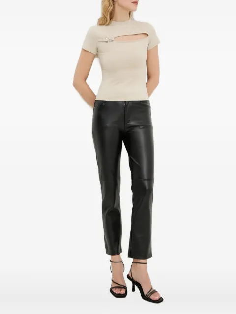 HELIOT EMIL keyhole-detail clasp T-shirt Neutrals SS25W13078