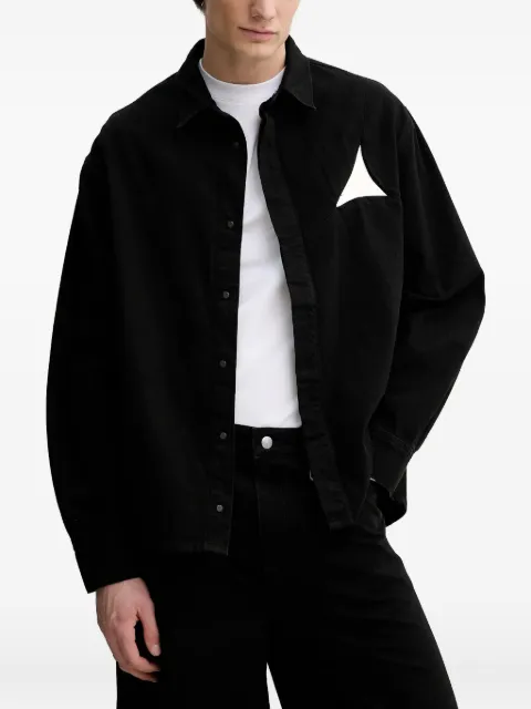 HELIOT EMIL triangle-detail shirt jacket Black SS25M05066