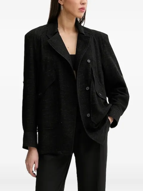 IRO double-breasted lurex overshirt Black WP100BILLAN