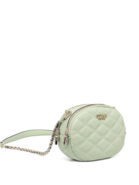 GUESS USA quilted chain-link cross-body bag Green HWQG9632120