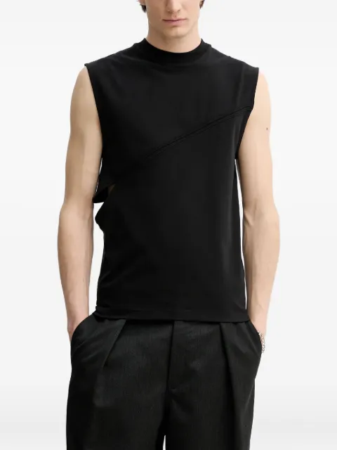 HELIOT EMIL cut-out seam detail vest Black SS25M09136