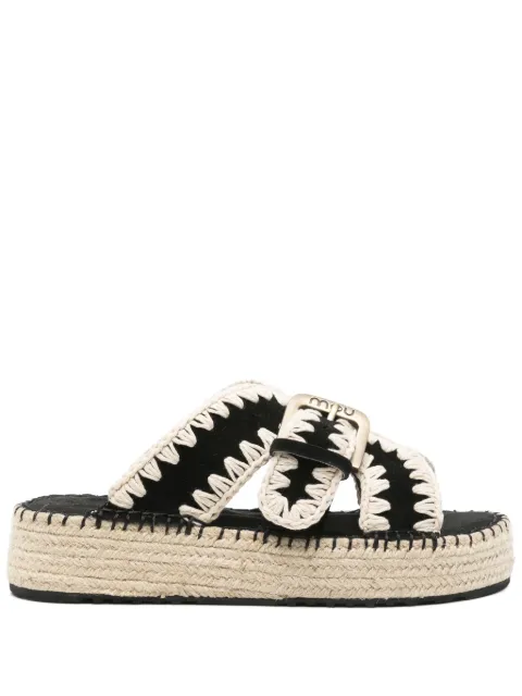 Mou Jute leather heeled sandals Black SW641003A