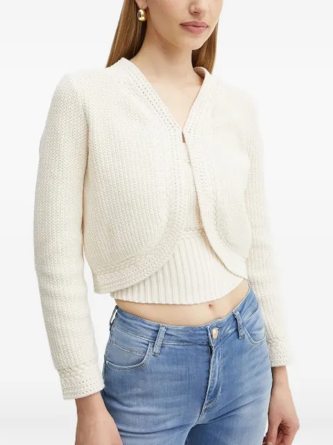 GUESS USA cable-knit cropped cardigan White W5GR33Z3M00