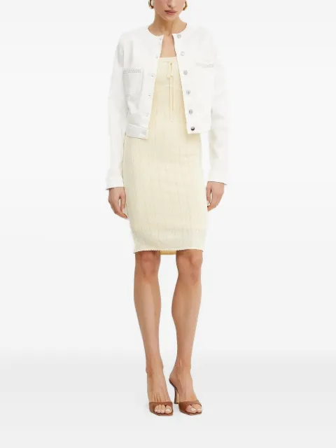 GUESS USA tie-detail rib-knit mini dress Neutrals W5GK67Z3NX0