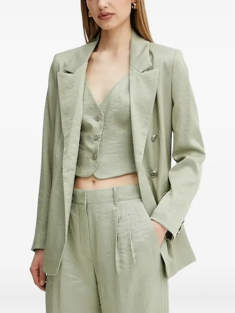 GUESS USA double-breasted satin blazer Green W5GN63WH5F0
