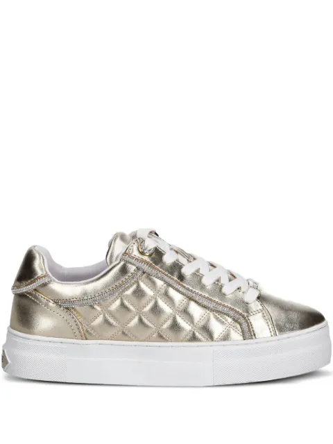 GUESS USA Gratea quilted metallic-effect sneakers Gold FLPGRAELE12