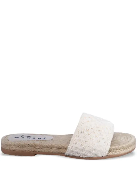 Manebi crochet slide sandals Neutrals Q61Y0