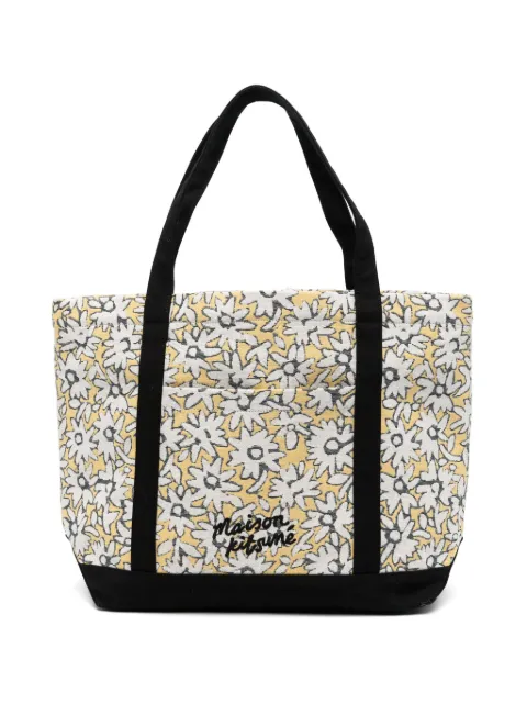 Maison Kitsuné floral-print tote bag Neutrals OW05121WB00230198
