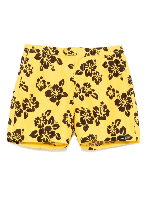 ASPESI hibiscus-print swim shorts Yellow S5II503L118