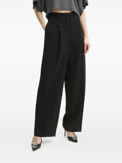 Michael Michael Kors pleated drawstring palazzo pants Black MS530TBENX