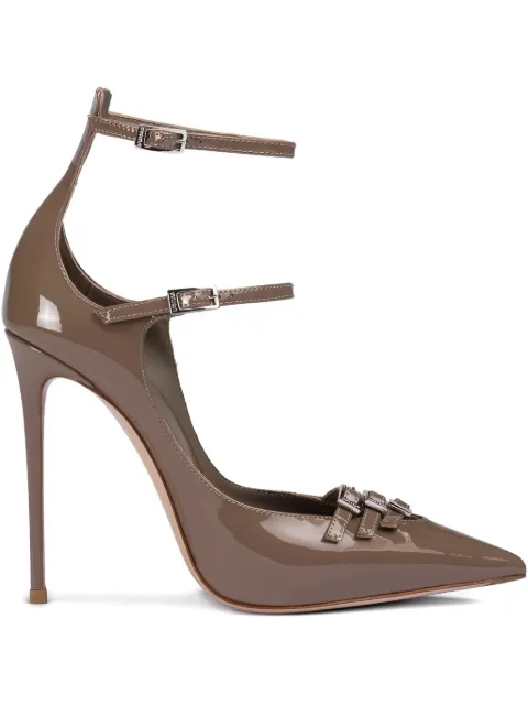Le Silla 120MM buckle-strap pointed-toe pumps Brown 2004B100RCPPKAB