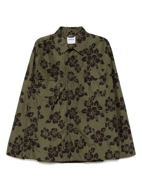 ASPESI hibiscus-print lightweight jacket Green S5II501L118