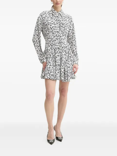 Michael Michael Kors floral-print pleated mini dress Black MS582QWGSA