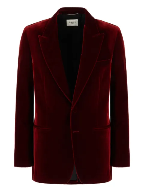 Saint Laurent velvet single-breasted blazer Red 817991Y525R