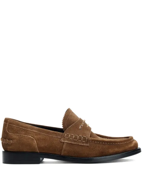 Alexander Wang logo-plaque suede loafers Brown 30325F038200