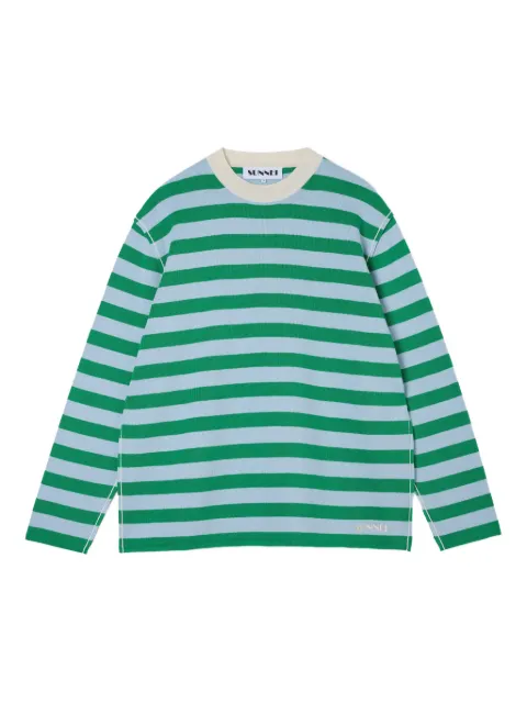 Sunnei striped long-sleeve sweatshirt Green RTWXKNW015KNT0458198ICEEMERALDGREENST