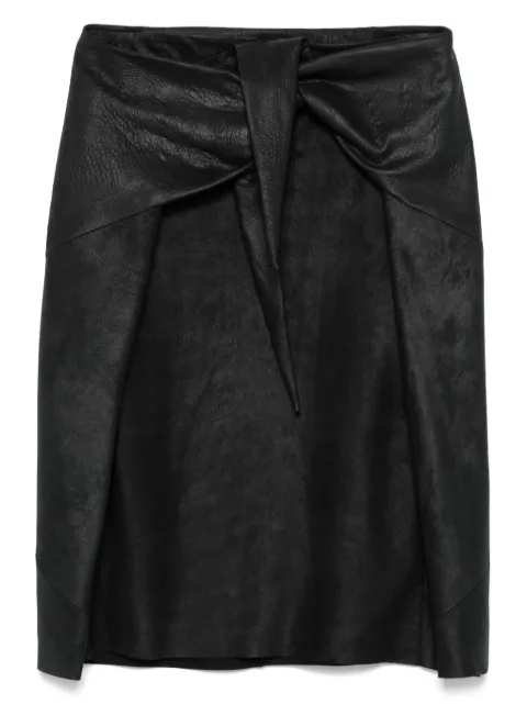 Rick Owens leather midi skirt Black RP01E7372LBA
