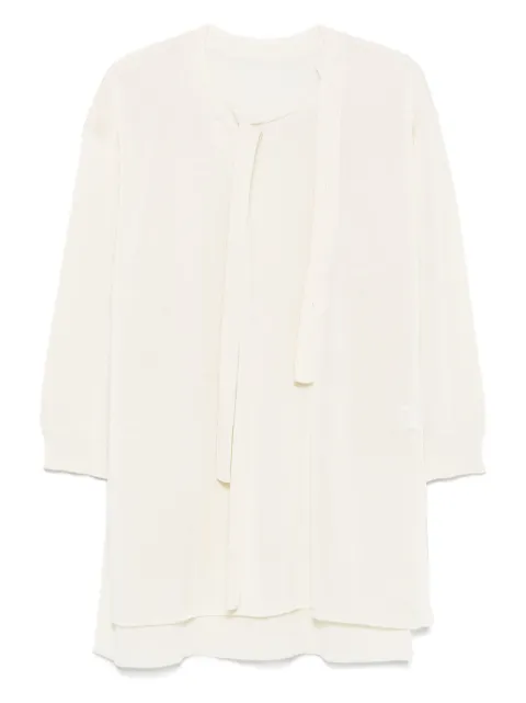Issey Miyake buttoned draped sweater White IM56KN790