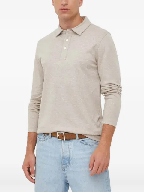 Michael Kors long-sleeve cotton polo shirt Neutrals CF150CFC93
