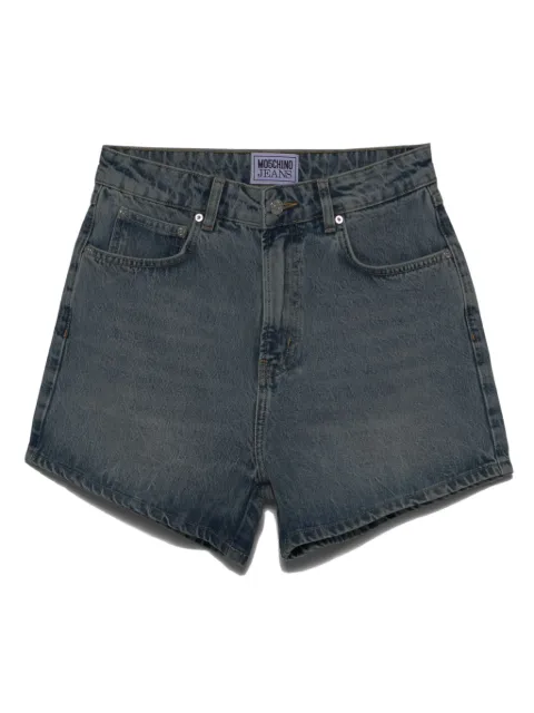 MOSCHINO JEANS logo-patch denim shorts Blue A03273217