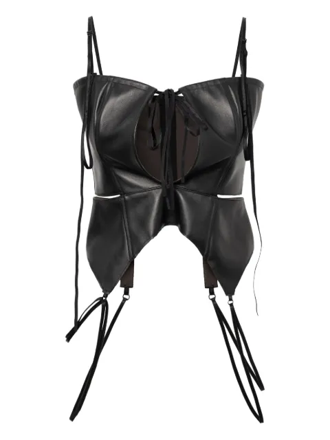 Elena Velez zip-up corset top Black EV018YR005