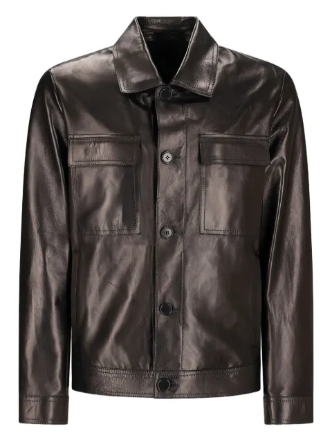 Salvatore Santoro leather shirt jacket Black 48541U