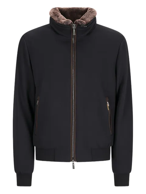 Moorer Bellati fleece-lined bomber jacket Black MOUBO100097