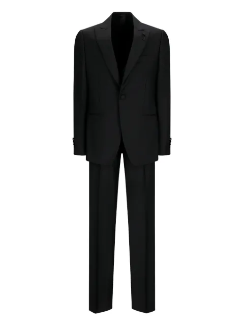 Lardini cotton single-button suit Black EQ7762E4CN4012