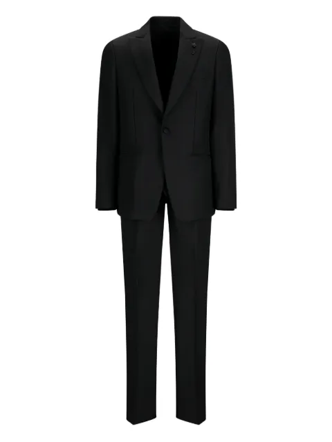 Lardini cotton single-button suit Black EQ7762E2EQE62313