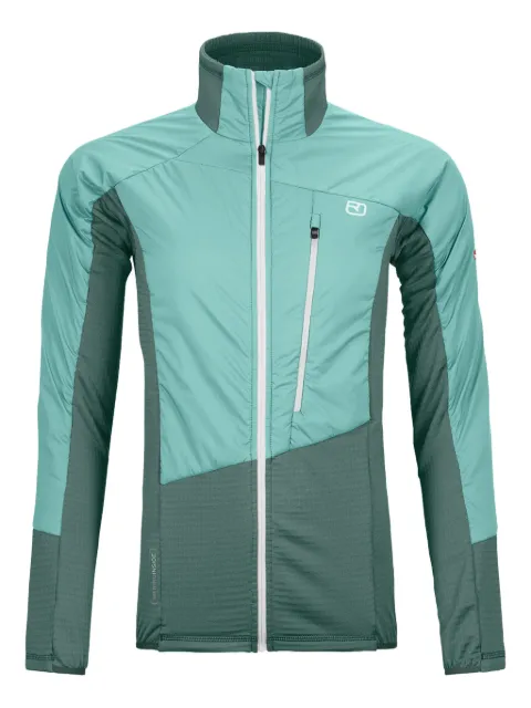 ORTOVOX logo-print ski jacket Green 63008