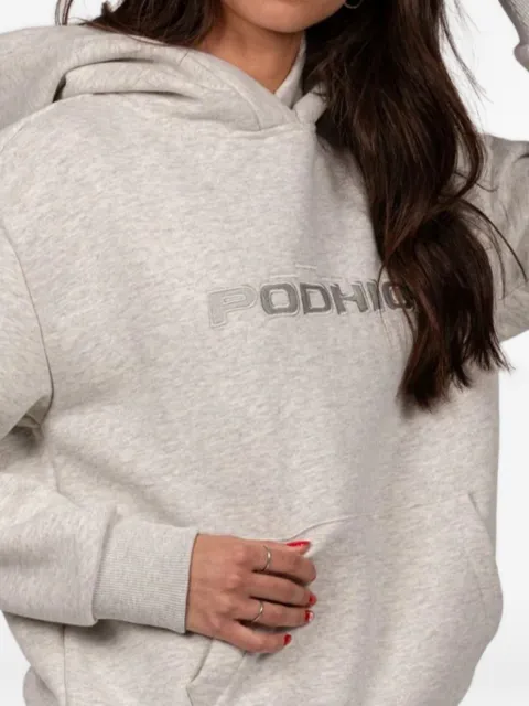 PODHIO logo-detail hoodie Grey PD710