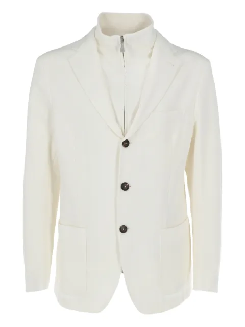 Eleventy zip-detail buttoned blazer White K70GIAK02TES0K009