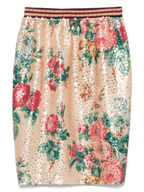 Jean Paul Gaultier Pre-Owned 1990 floral-print mini skirt Orange HOLAJPG130