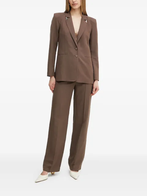 Patrizia Pepe padded-shoulder embellished blazer Brown 2S1524A052