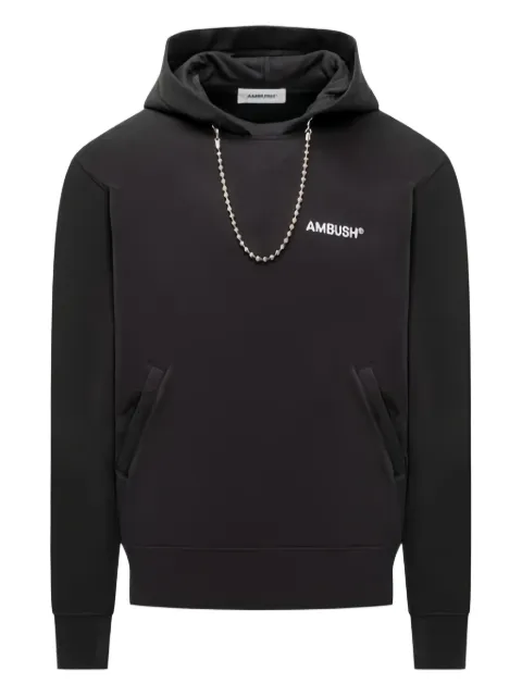 AMBUSH chain-embellisment hoodie Black BWBB001S24FLE001