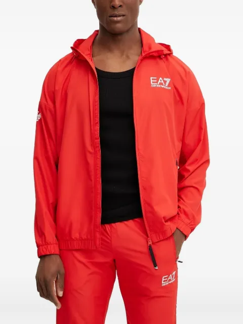 Ea7 Emporio Armani logo-detail track hoodie Red 8NPV08PN4HZ
