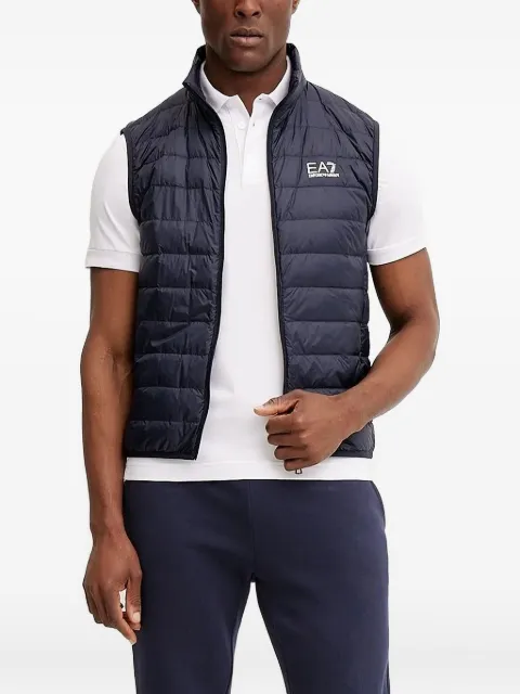 Ea7 Emporio Armani quilted logo-plaque gilet Blue PNGPZ8NPQ06