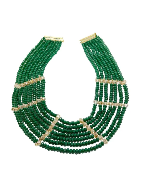Jennifer Gibson Jewellery 1960s glass bib necklace Green JGJGREENBIB