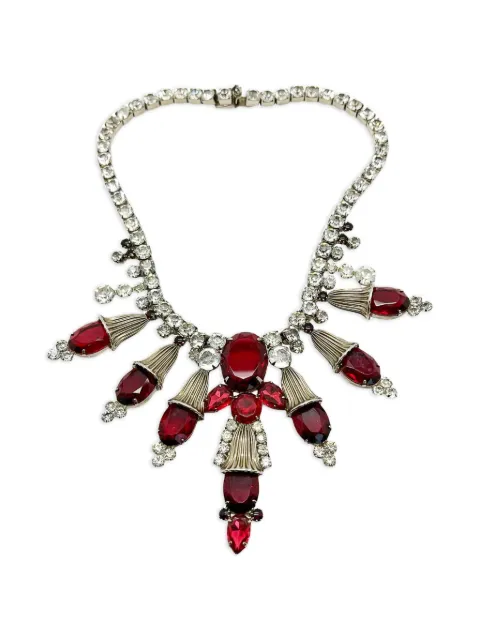 Jennifer Gibson Jewellery 1960s Ruby Glass collar necklace Silver JGJRUBYCOLLAR