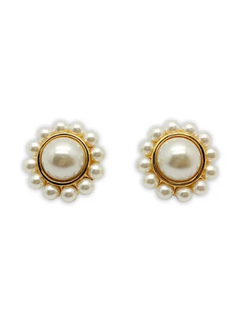 Jennifer Gibson Jewellery 1980s pearl Napier earrings Gold JGJNAPIERERG