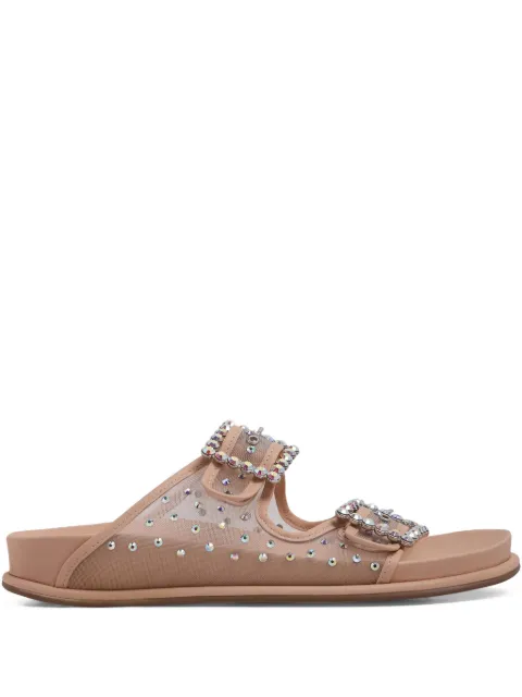 Le Silla crystal-embellished slides Neutrals 3769D040MTPP