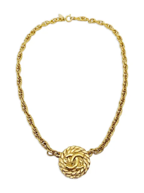CHANEL Pre-Owned 1980s rope-chain logo necklace Gold CHANROPENKL