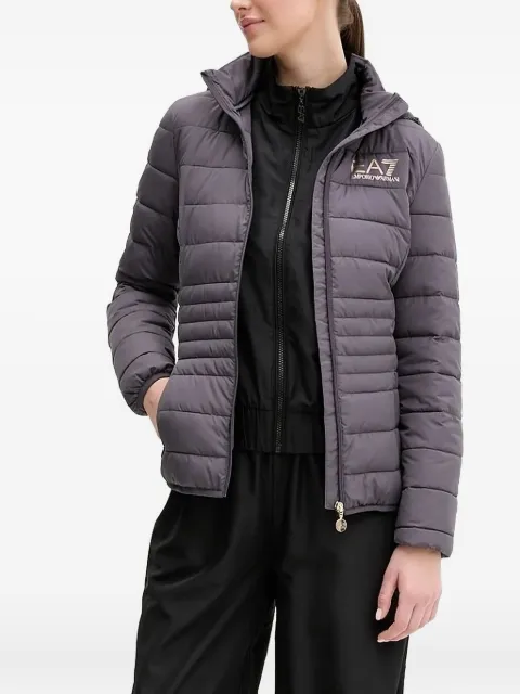 Ea7 Emporio Armani quilted logo-detail jacket Grey TNF8Z8NTB23