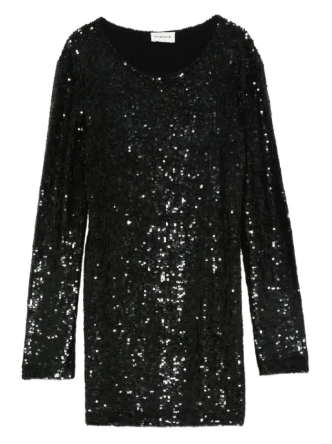 P.A.R.O.S.H. sequin long-sleeve dress Black GONG25D722526