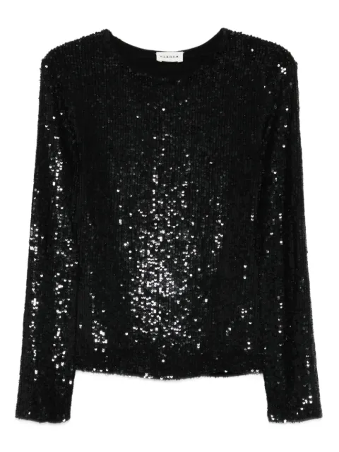P.A.R.O.S.H. sequin long-sleeve blouse Black GONG25D311677