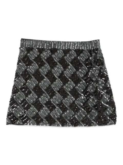 P.A.R.O.S.H. sequin-embellished mini skirt Grey GEOMETRICD630615