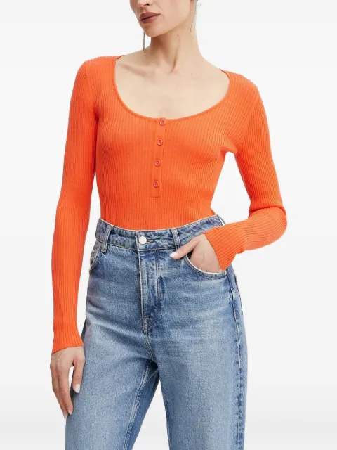 PINKO ribbed long-sleeved top Orange 104809A1KW