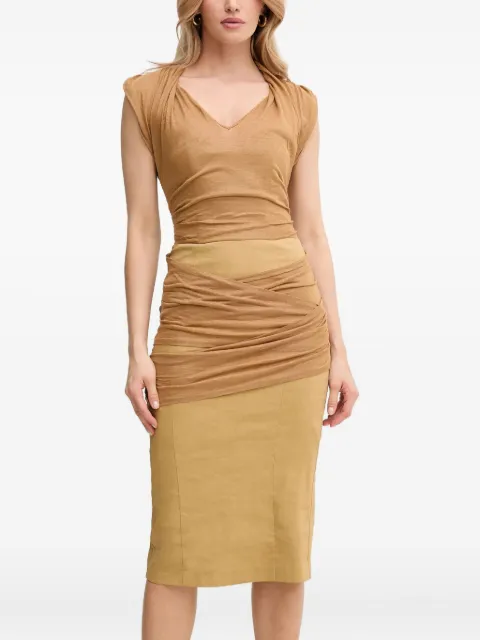 PINKO draped midi dress Neutrals 104868A2GF