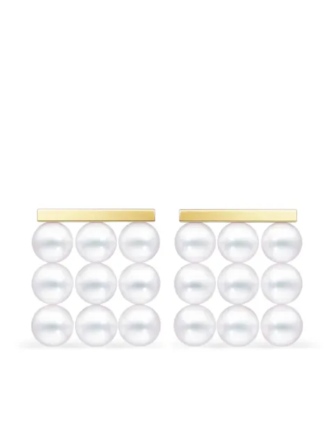 TASAKI 18K yellow gold Collection Line Balance Build Akoya pearl earrings Gold E4440Y