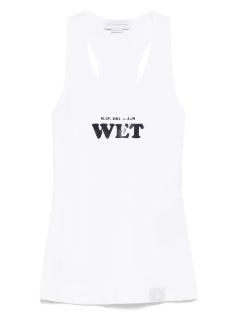 Stella McCartney rubberised slogan-print tank top White 6J03413SQA09